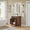 Custom image for Dark Walnut with Matte Black Trim / White Cultured Marble / No Mirror