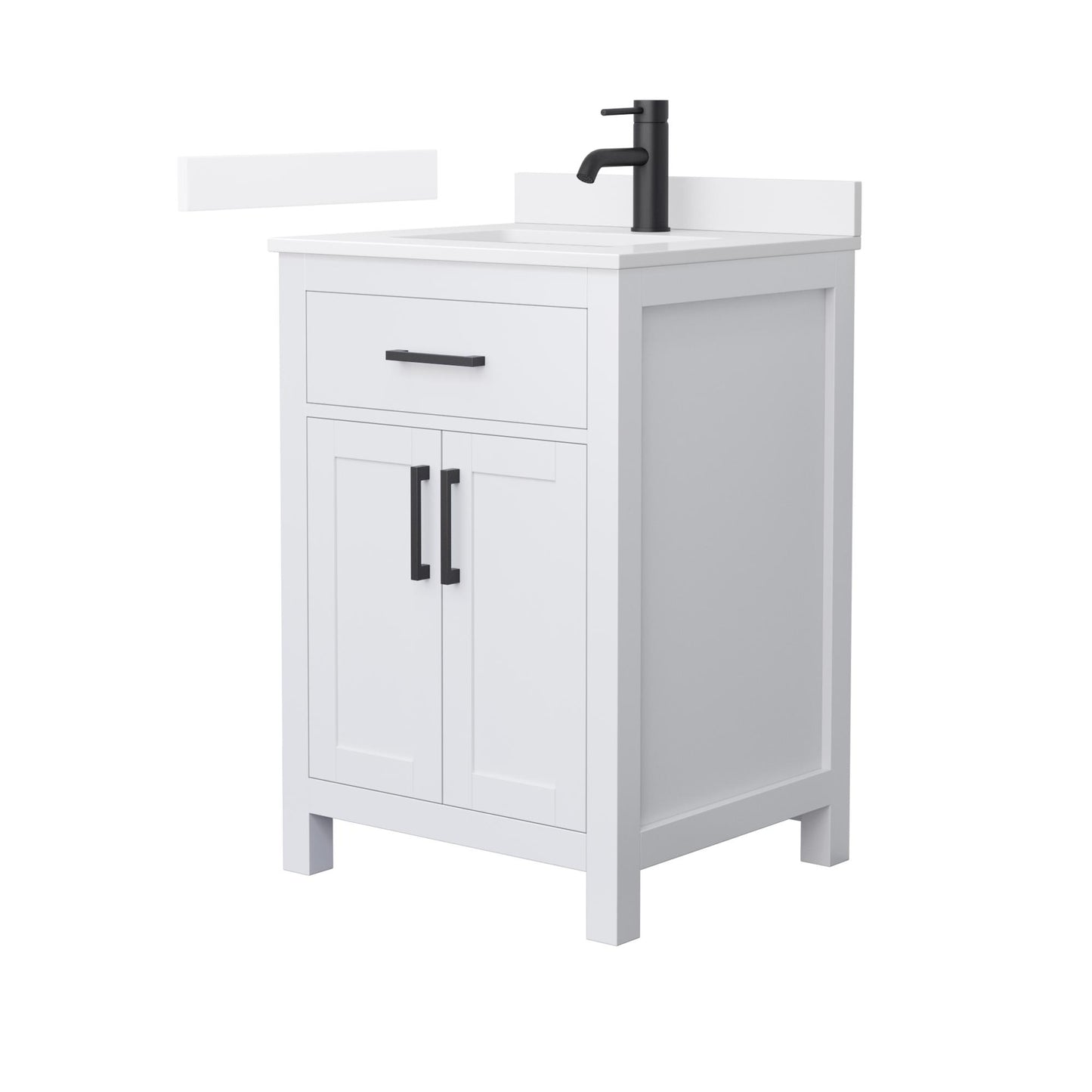 Beckett Bathroom Vanity with Countertop 24 inch Single Sink Single hole Faucet Setup
