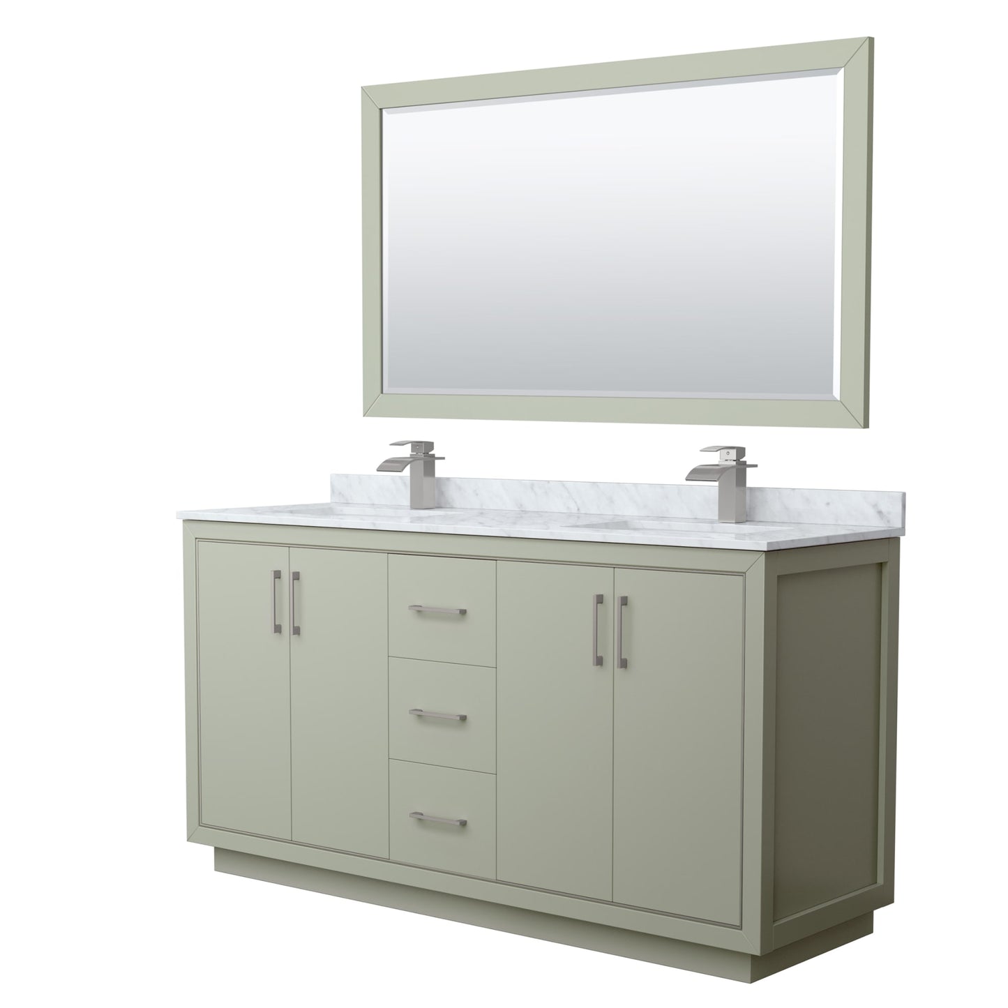 Icon Bathroom Vanity with Countertop 66 inch Double Sink Single hole Faucet Setup