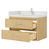 Custom image for Scandinavian Oak with Brushed Nickel Trim / Giotto Quartz / No Mirror