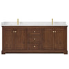 Custom image for Dark Walnut with Brushed Gold Trim / White Quartz / No Mirror