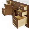 Custom image for Dark Oak with Brushed Gold Trim / White Cultured Marble / No Mirror