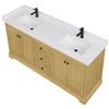 Custom image for Honey Oak with Matte Black Trim / White Cultured Marble / No Mirror