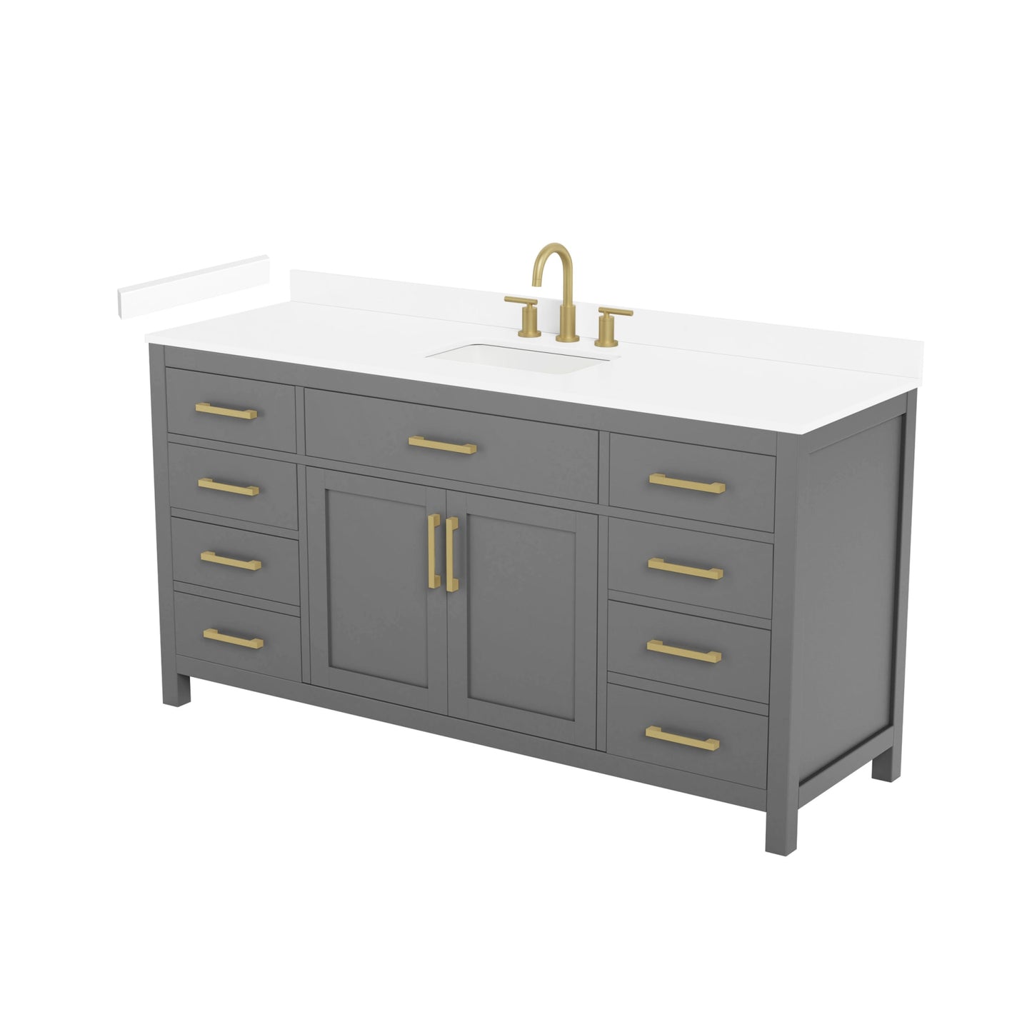 Beckett Bathroom Vanity with Countertop 66 inch Single Sink 3-hole Faucet Setup