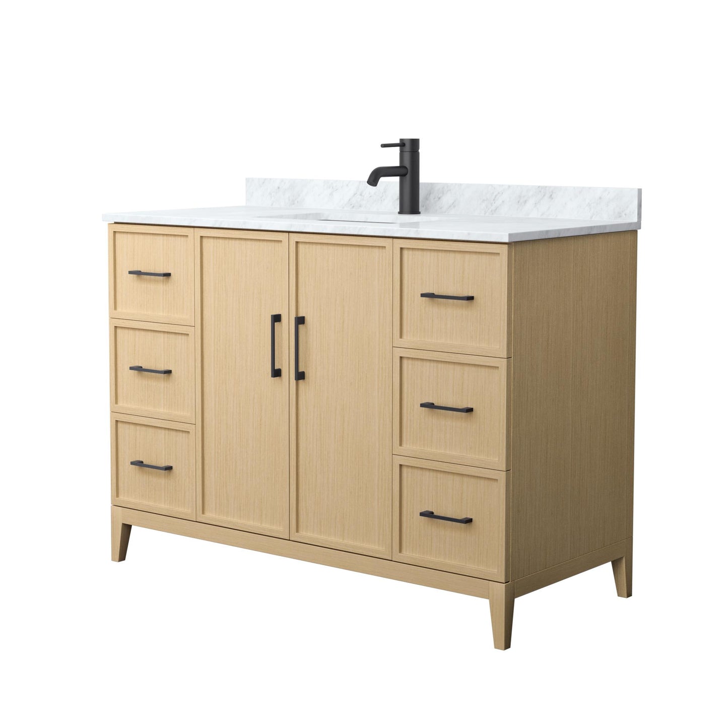 Elan Bathroom Vanity with Countertop 48 inch Single Sink Single hole Faucet Setup