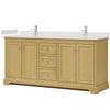 Custom image for Honey Oak with Polished Chrome Trim / White Cultured Marble / No Mirror