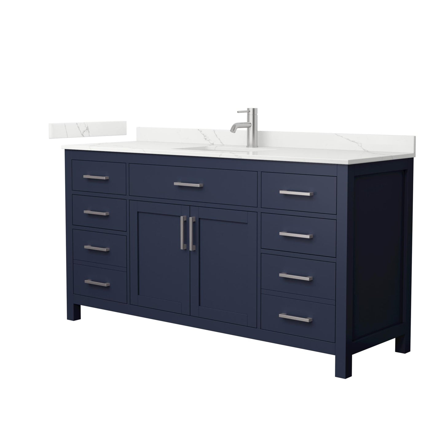 Beckett Bathroom Vanity with Countertop 66 inch Single Sink Single hole Faucet Setup