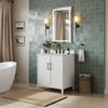 Custom image for White with Matte Black Trim / Carrara Cultured Marble / No Mirror