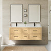 Custom image for Scandinavian Oak with Matte Black Trim / White Quartz / No Mirror