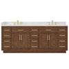 Custom image for Dark Oak with Brushed Gold Trim / Giotto Quartz / No Mirror