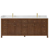 Custom image for Dark Walnut with Brushed Gold Trim / Giotto Quartz / No Mirror