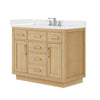 Custom image for Rift Oak with Brushed Nickel Trim / White Quartz / No Mirror