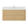 Custom image for Scandinavian Oak with Brushed Nickel Trim / White Quartz / No Mirror