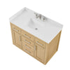 Custom image for Rift Oak with Brushed Nickel Trim / Carrara Cultured Marble / No Mirror