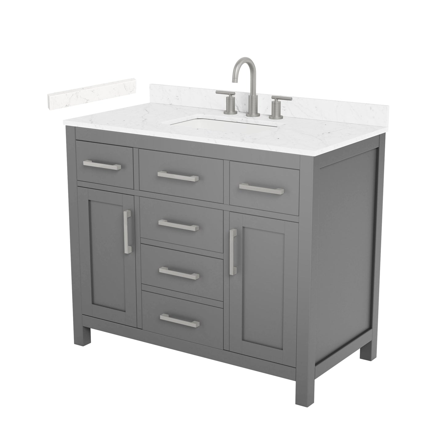 Beckett Bathroom Vanity with Countertop 42 inch Single Sink 3-hole Faucet Setup