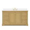 Custom image for Honey Oak with Brushed Gold Trim / White Cultured Marble / No Mirror