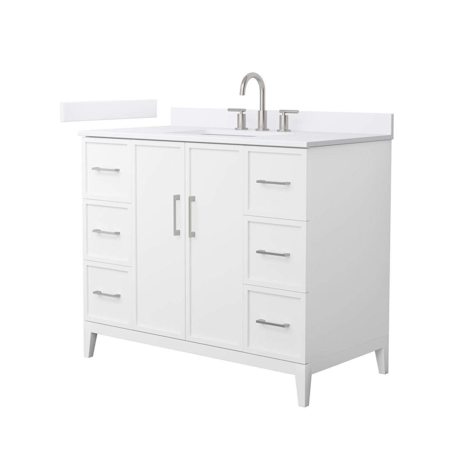 Elan Bathroom Vanity with Countertop 42 inch Single Sink 3-hole Faucet Setup