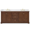 Custom image for Dark Walnut with Brushed Gold Trim / White Quartz / No Mirror