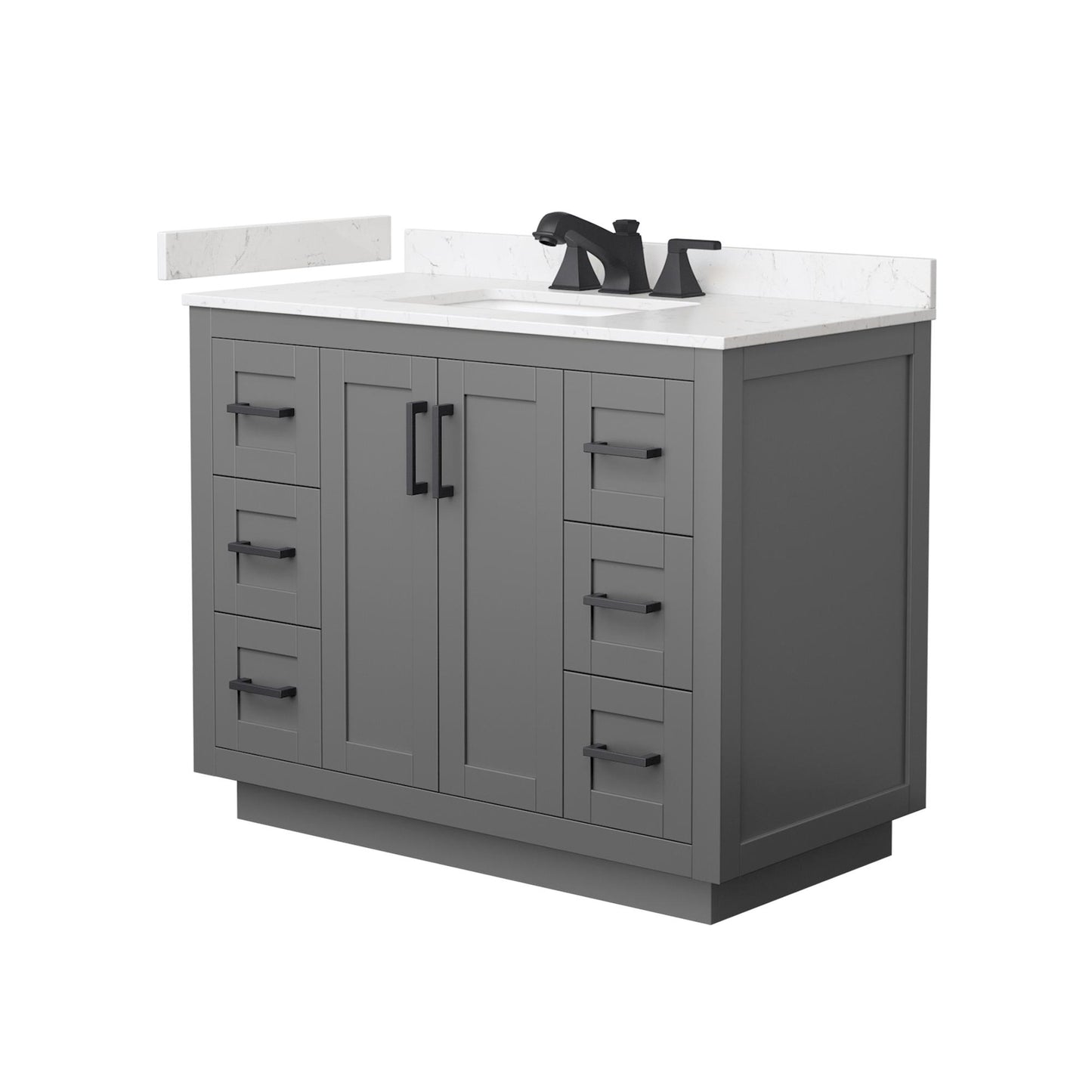 Miranda Bathroom Vanity with Countertop 42 inch Single Sink 3-hole Faucet Setup