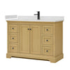 Custom image for Honey Oak with Matte Black Trim / White Quartz / No Mirror