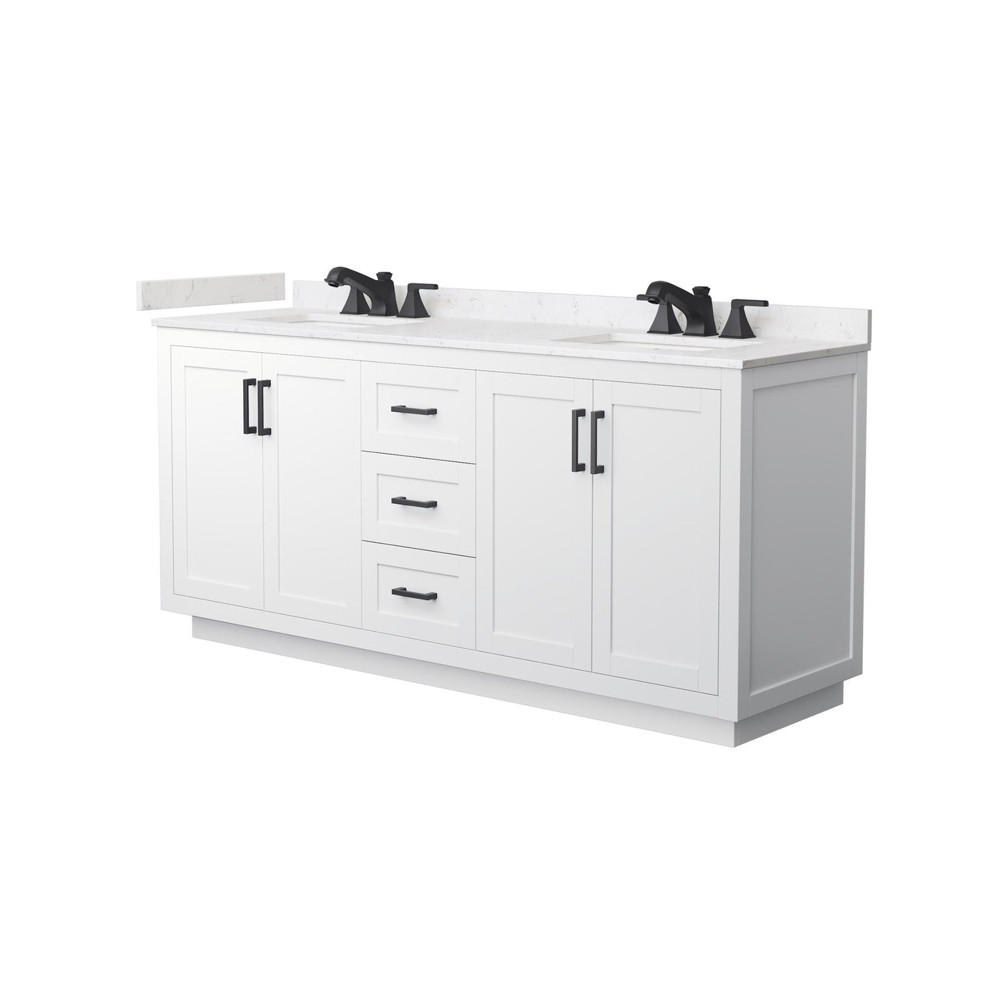 Miranda Bathroom Vanity with Countertop 72 inch Double Sink 3-hole Faucet Setup