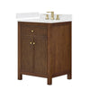 Custom image for Dark Walnut with Brushed Gold Trim / Giotto Quartz / No Mirror