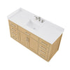 Custom image for Rift Oak with Brushed Nickel Trim / White Cultured Marble / No Mirror