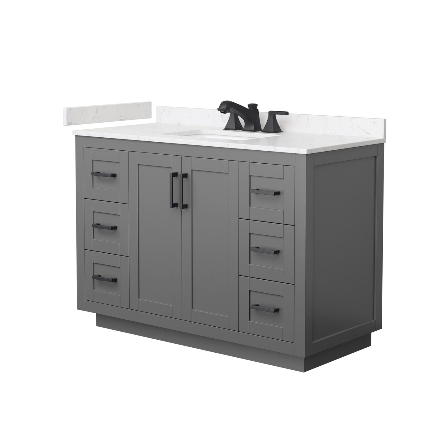 Miranda Bathroom Vanity with Countertop 48 inch Single Sink 3-hole Faucet Setup