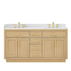 Custom image for Rift Oak with Brushed Gold Trim / Giotto Quartz / No Mirror
