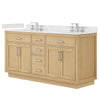 Custom image for Rift Oak with Brushed Nickel Trim / Carrara Cultured Marble / No Mirror