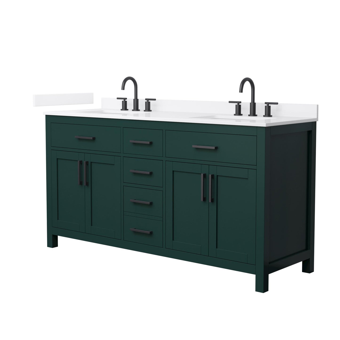 Beckett Bathroom Vanity with Countertop 66 inch Double Sink 3-hole Faucet Setup