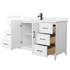 Custom image for White with Matte Black Trim / White Cultured Marble / No Mirror