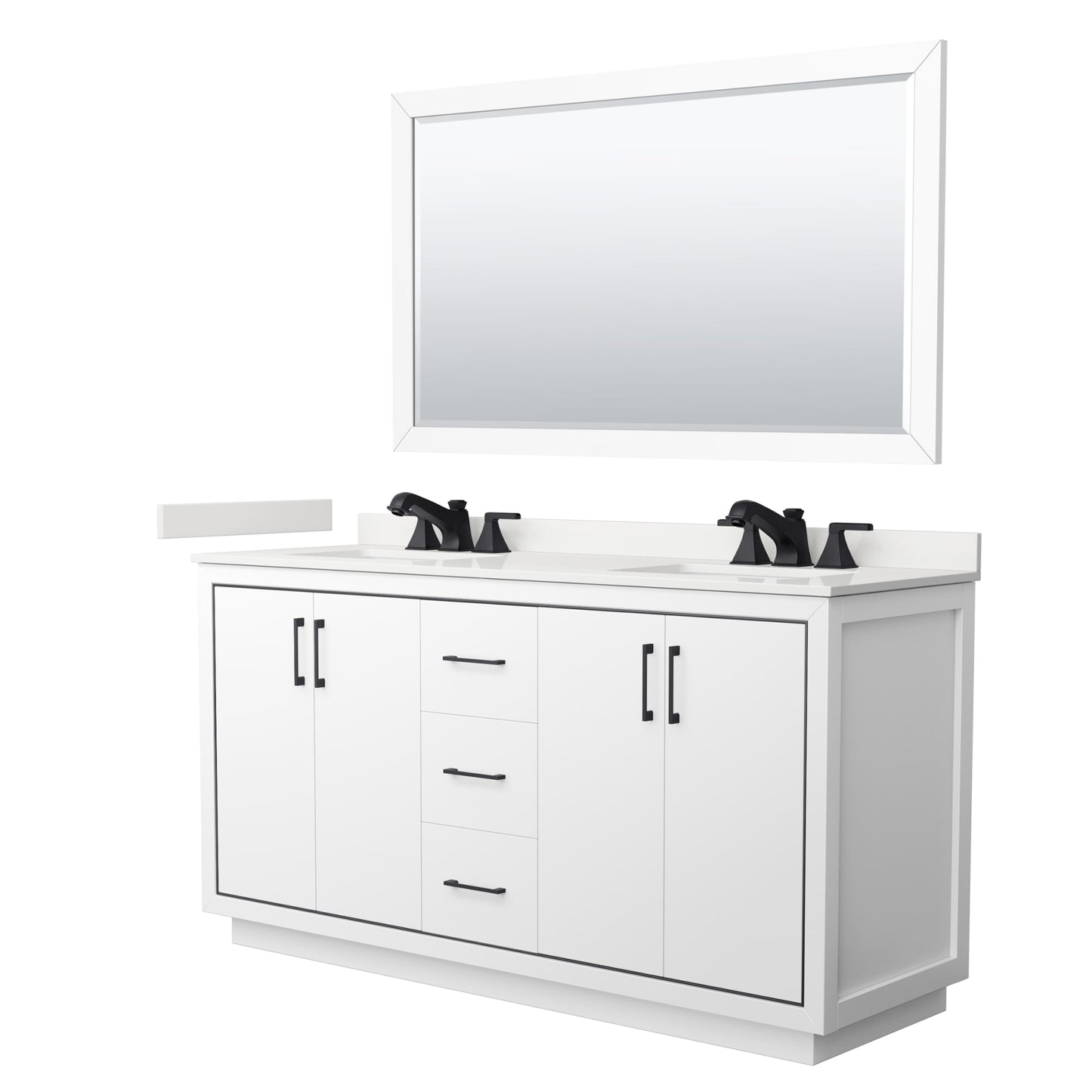 Icon Bathroom Vanity with Countertop 66 inch Double Sink 3-hole Faucet Setup