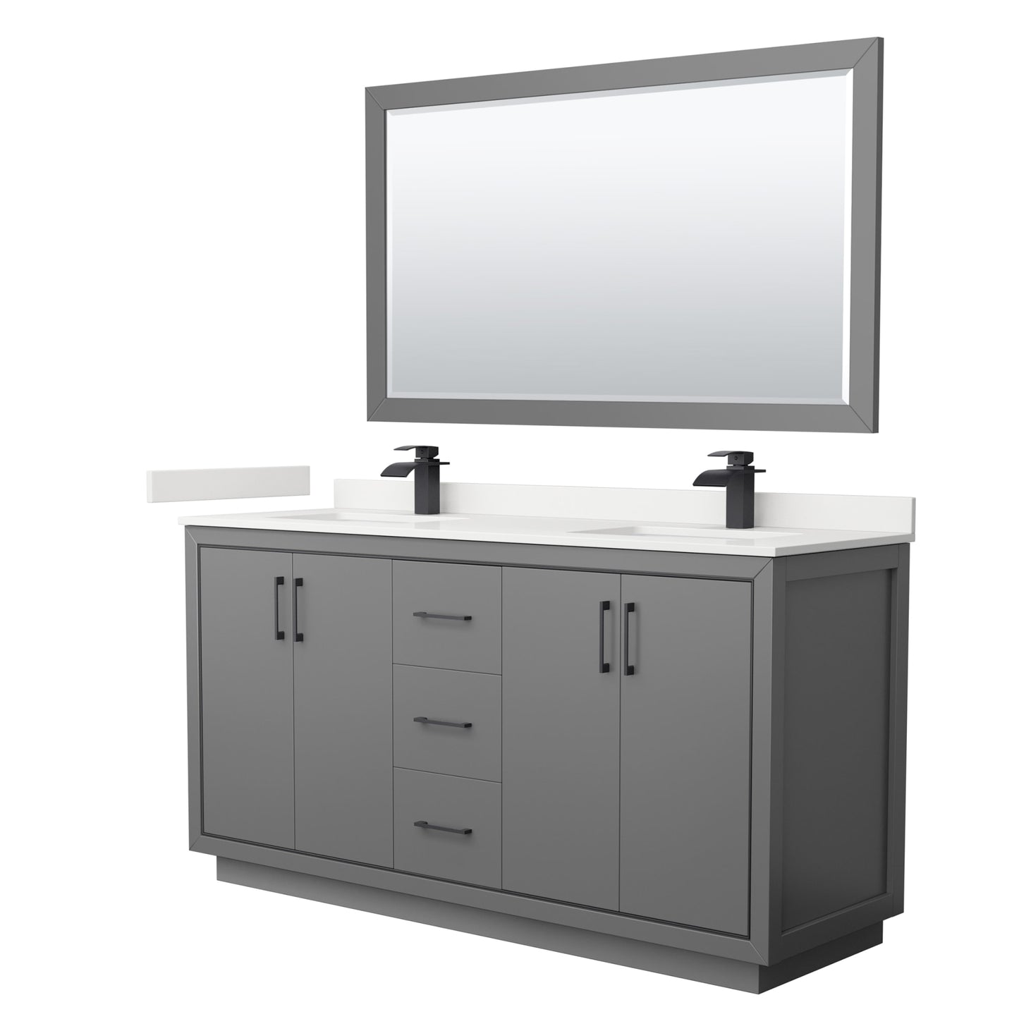 Icon Bathroom Vanity with Countertop 66 inch Double Sink Single hole Faucet Setup