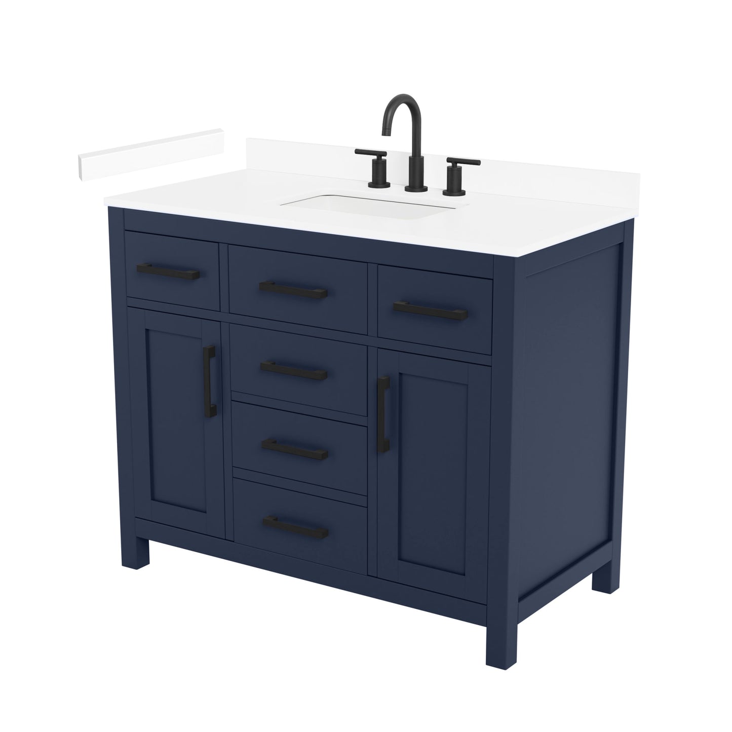 Beckett Bathroom Vanity with Countertop 42 inch Single Sink 3-hole Faucet Setup