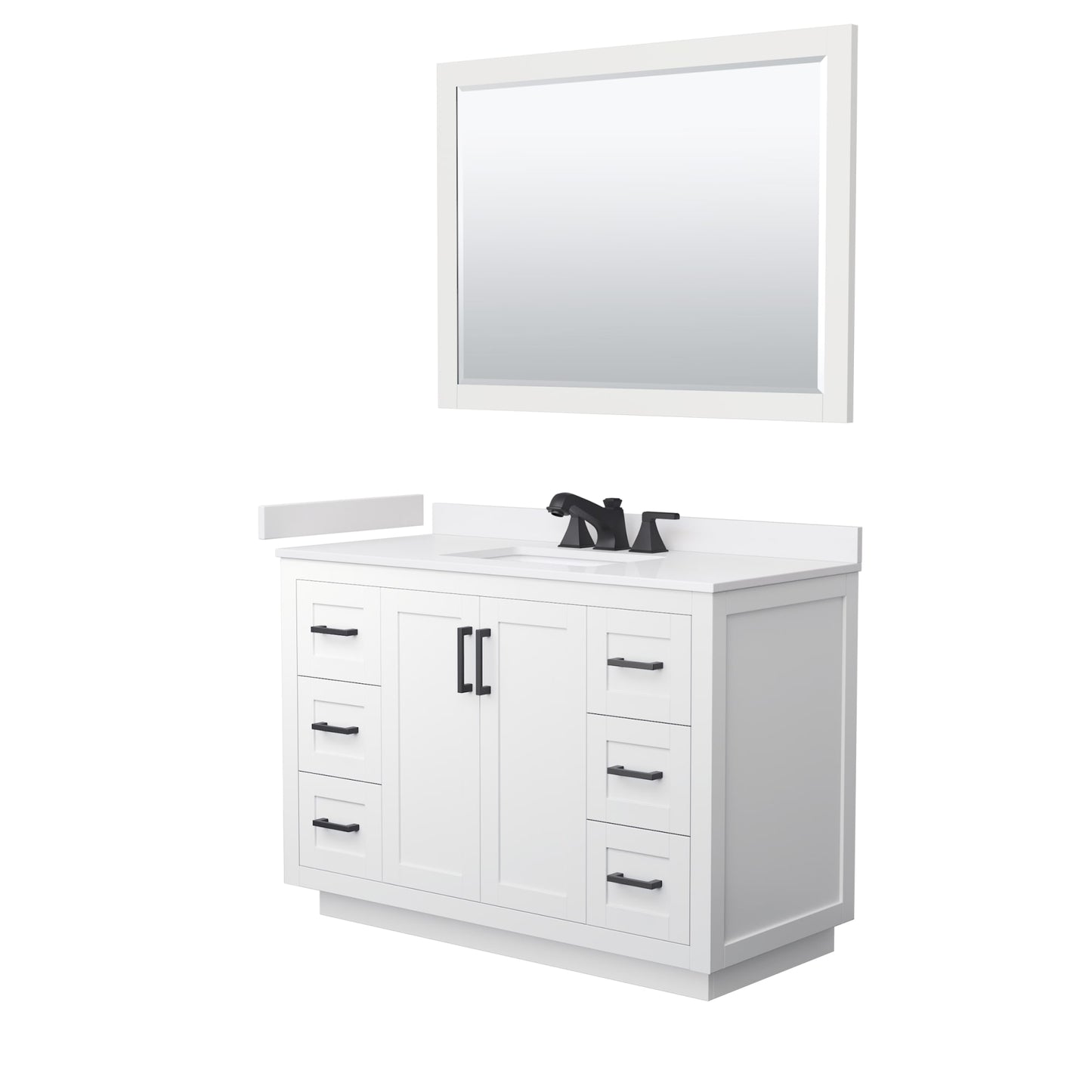 Miranda Bathroom Vanity with Countertop 48 inch Single Sink 3-hole Faucet Setup