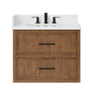 Custom image for Toasted Walnut with Matte Black Trim / White Quartz / No Mirror