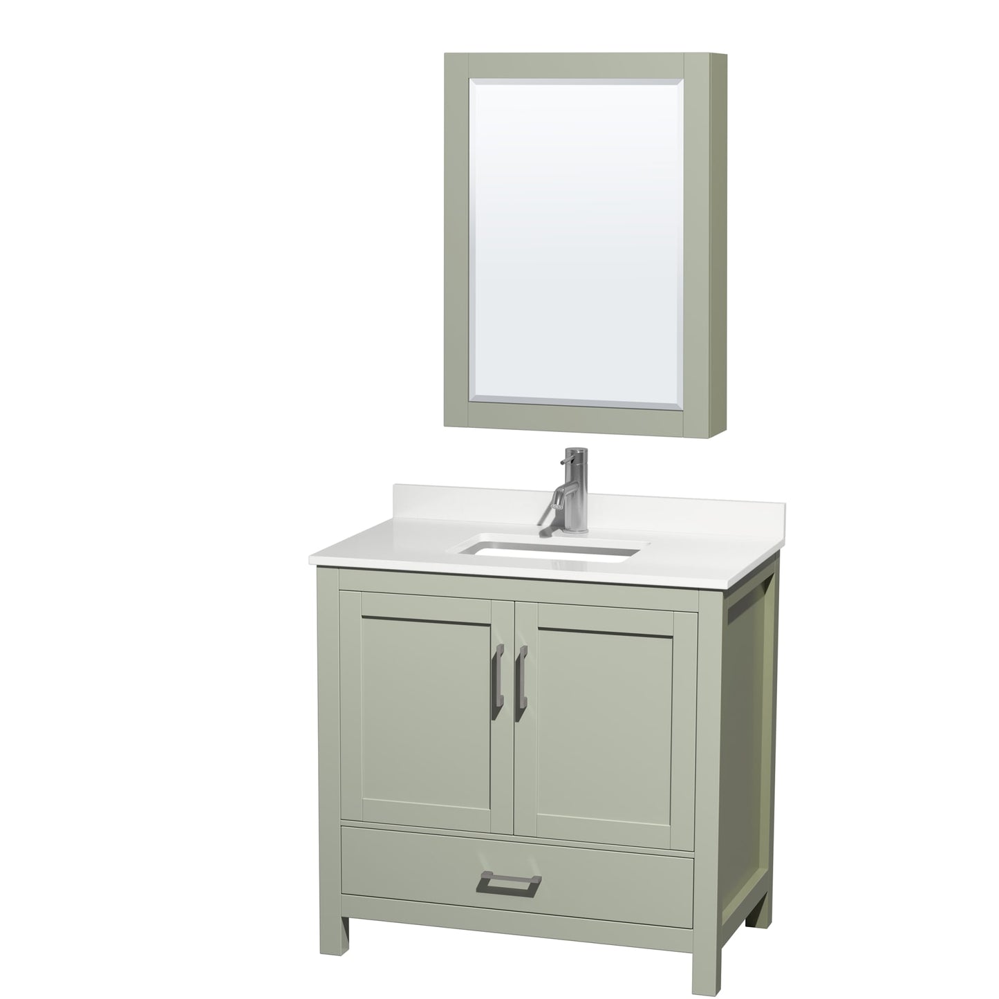 Sheffield Bathroom Vanity with Countertop 36 inch Single Sink Single hole Faucet Setup