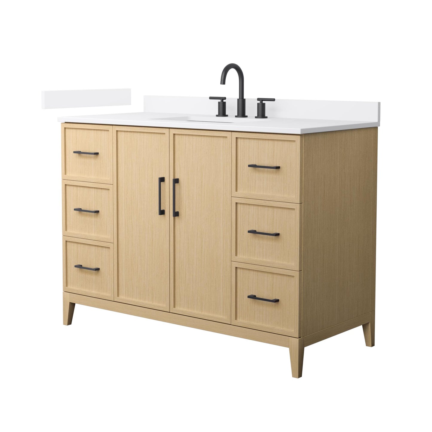 Elan Bathroom Vanity with Countertop 48 inch Single Sink 3-hole Faucet Setup