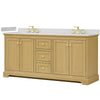 Custom image for Honey Oak with Brushed Gold Trim / Carrara Cultured Marble / No Mirror