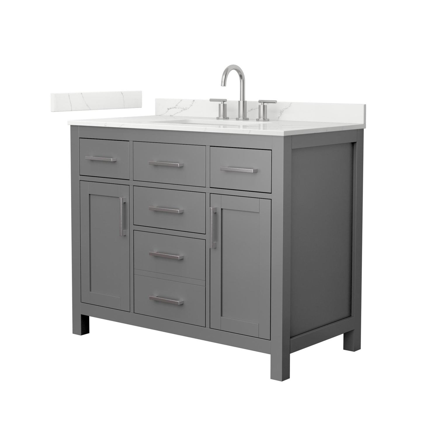 Beckett Bathroom Vanity with Countertop 42 inch Single Sink 3-hole Faucet Setup