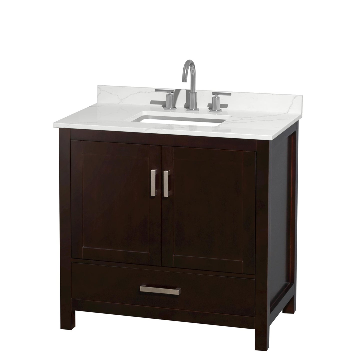 Sheffield Bathroom Vanity with Countertop 36 inch Single Sink 3-hole Faucet Setup