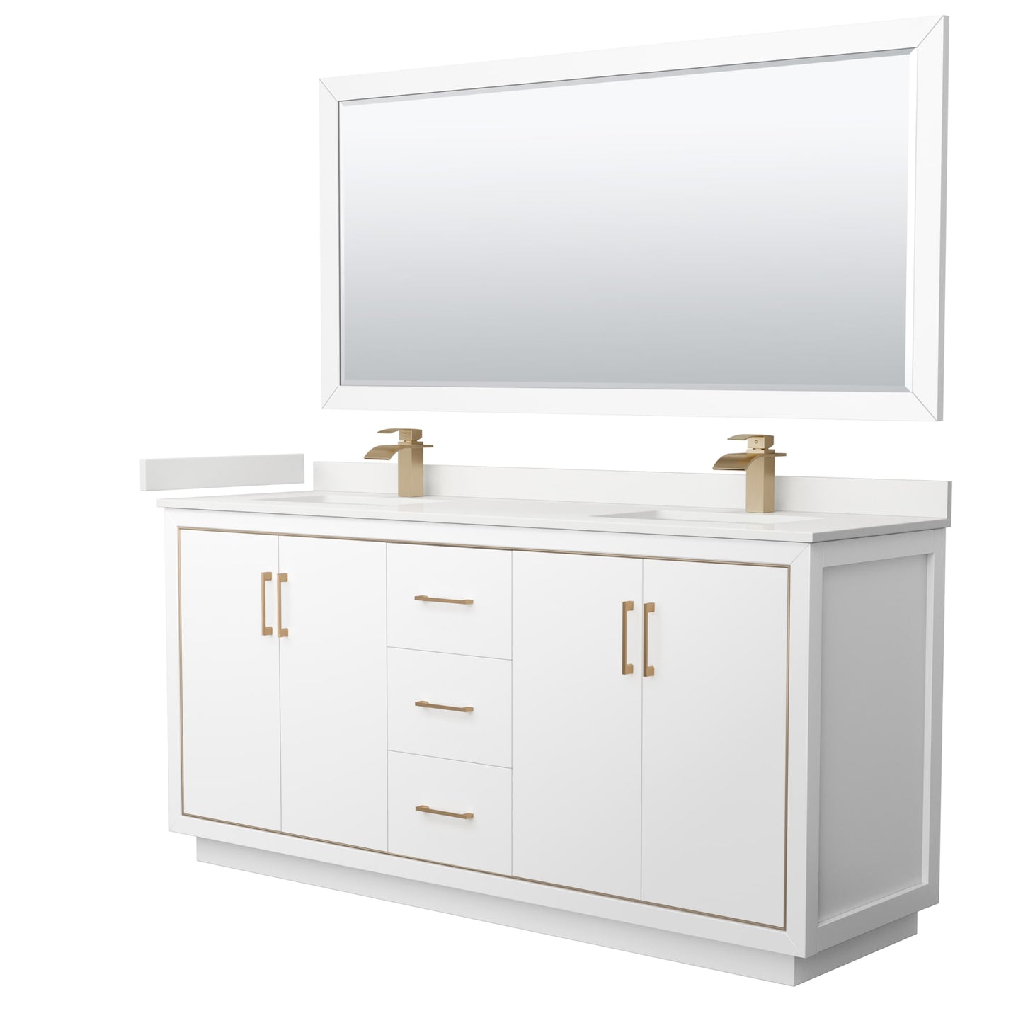 Icon Bathroom Vanity with Countertop 72 inch Double Sink Single hole Faucet Setup