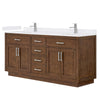 Custom image for Dark Oak with Brushed Nickel Trim / White Cultured Marble / No Mirror