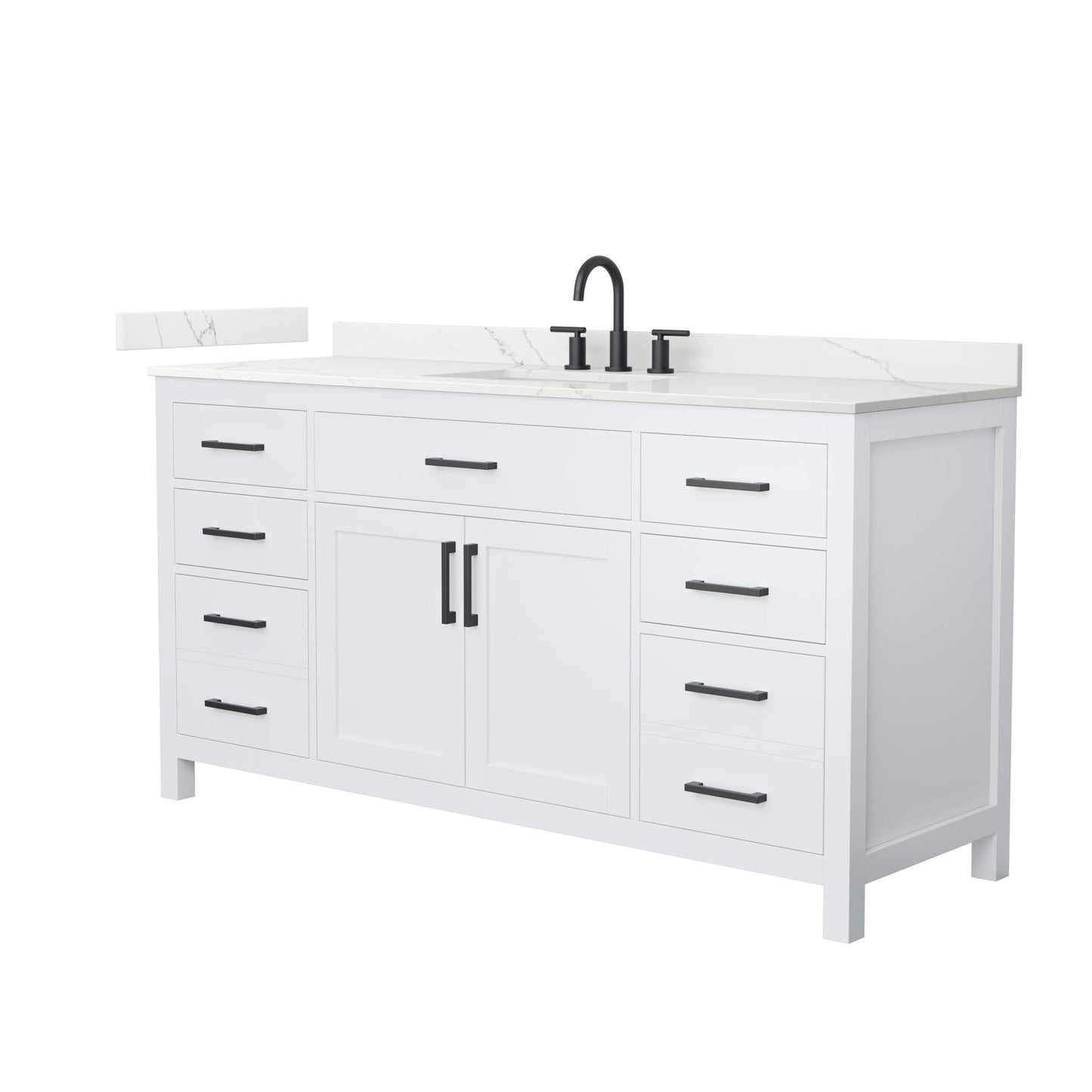 Beckett Bathroom Vanity with Countertop 66 inch Single Sink 3-hole Faucet Setup
