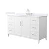 Custom image for White with Brushed Nickel Trim / White Quartz / No Mirror