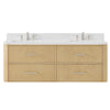 Custom image for Scandinavian Oak with Brushed Nickel Trim / White Quartz / No Mirror
