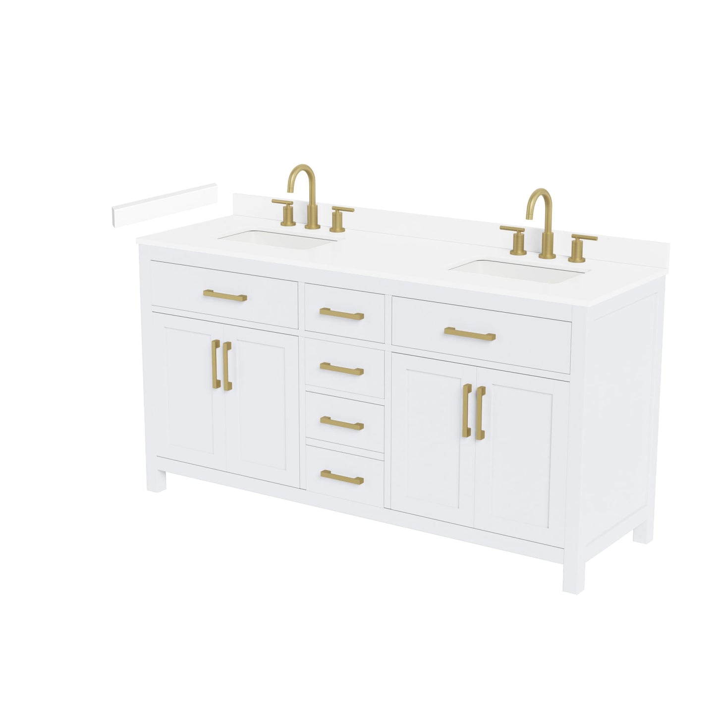 Beckett Bathroom Vanity with Countertop 66 inch Double Sink 3-hole Faucet Setup