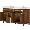 Custom image for Dark Walnut with Brushed Nickel Trim / Carrara Cultured Marble / No Mirror
