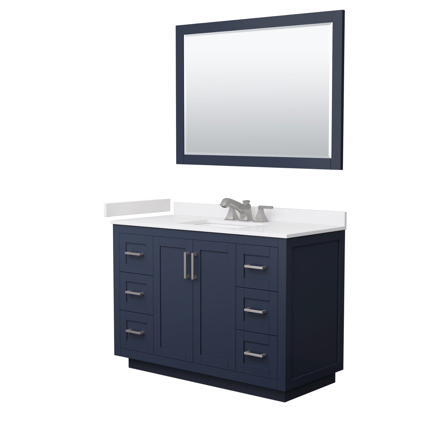 Miranda Bathroom Vanity with Countertop 48 inch Single Sink 3-hole Faucet Setup